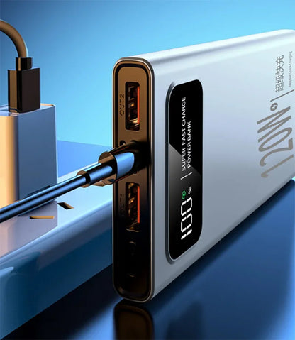 Banco de energía Xiaomi de 500.000 mAh y 120 W con carga ultrarrápida y pantalla digital de alta capacidad para iPhone, Samsung y Huawei.