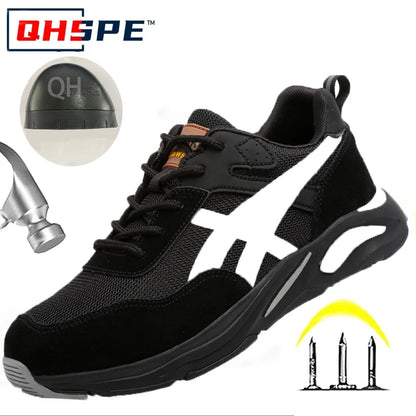 Nuevos zapatos de protección laboral ligeros y transpirables para hombres y mujeres, con puntera de acero antiaplastamiento y antipinchazos.