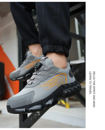 Summer Work Safety Protection Shoes Air Cushion Breathable Safety Shoes Anti-stabbing -smash Lightweight Sports Shoes For Men