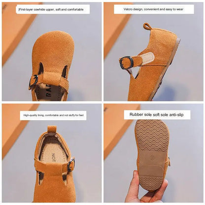 Zapatos planos de invierno para niñas, botas de nieve cálidas de algodón afelpado, suela suave y antideslizante para bebés que empiezan a caminar.