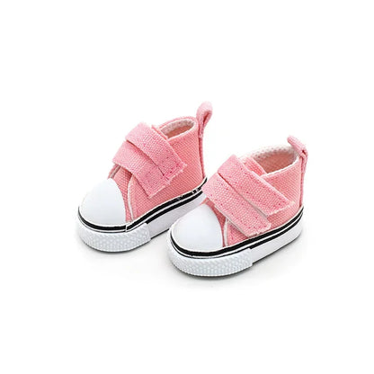 Accesorios BJD 5cm 1/6 Zapatos de muñeca Zapatos hechos a mano para muñecas Mini cordones de lona Accesorios de muñeca Juguetes casuales Regalo para niños