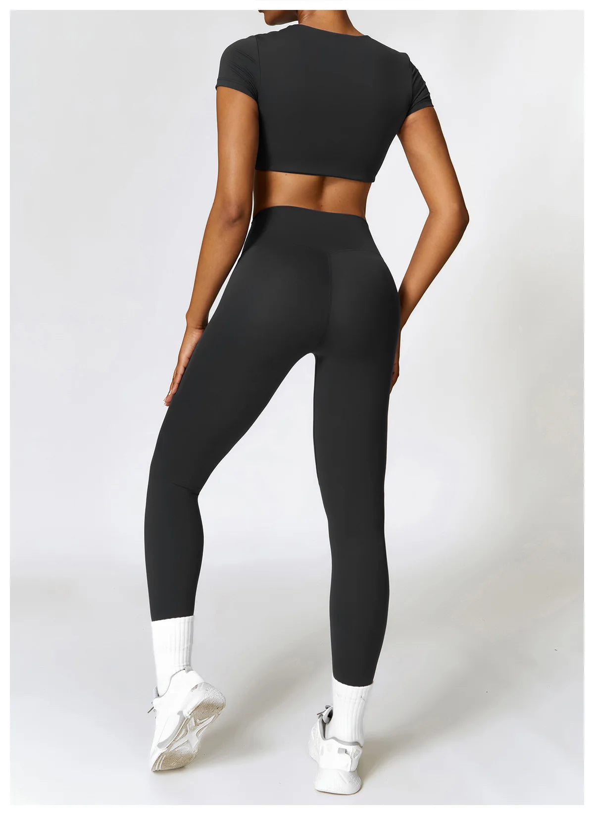 2PCS Seamless Yoga Set Women Workout Set Sportswear Gym Clothing Fitness Long Sleeve Crop Top High Waist Leggings Sports Suits