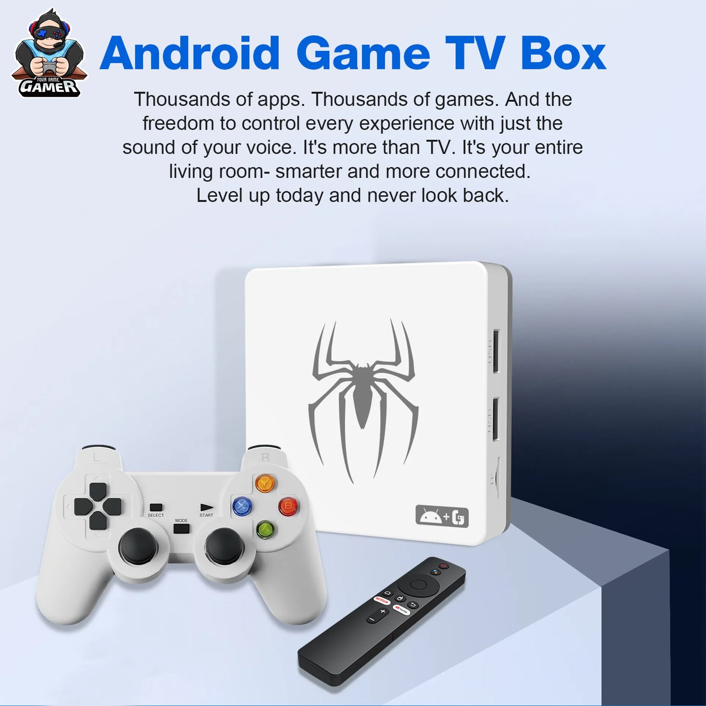 Consola de videojuegos retro con más de 20 000 juegos integrados para TV Android Smart 2,4 G 5G Wifi con mando inalámbrico