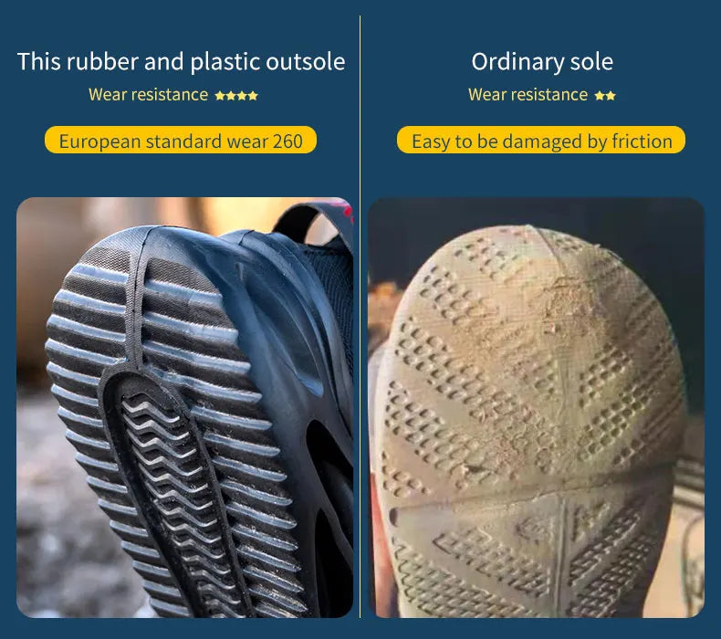 Zapatos de seguridad con puntera de acero para hombre y mujer, botas de trabajo ligeras, transpirables y cómodas, zapatillas de seguridad para la construcción industrial, botas para hombre.