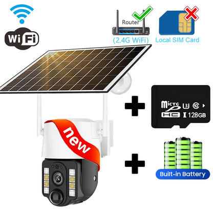 Protección de seguridad Camara Vigilancia Wifi Cámaras solares de Segurid 4g Exterior 5MP Vigilancia inteligente del hogar IP CCTV