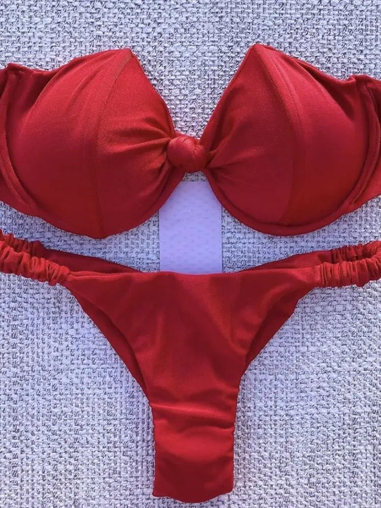 Traje de baño de tanga de leopardo para mujer 2020, conjunto de bikini sexy con estampado push up, traje de baño femenino, conjunto de bikini brasileño, traje de baño Biquini