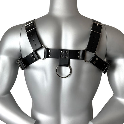 Ropa fetichista para hombres, cinturón de pecho de cuero sintético, arnés ajustable, BDSM, gótico, punk, accesorios eróticos, lencería bondage.