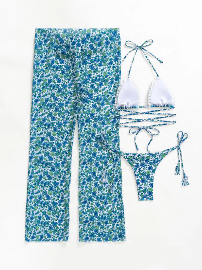 2025 Elegante conjunto de bikini negro con braguita transparente Estilo urbano Ropa de playa Pared blanca Ligero y transpirable Playa de verano