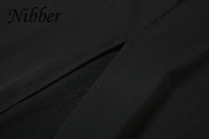 Vestido Nibber de moda para mujer, color liso, halter, sexy, espalda descubierta, abertura, bolso, corte ajustado, estilo cadera, colección verano 2025, rebajas, sencillo, vestidos