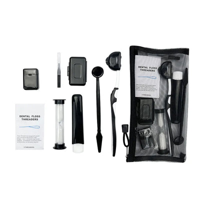 Kit de 8 cepillos de dientes para ortodoncia, incluye cepillo interdental, hilo dental, cera y kit de viaje.