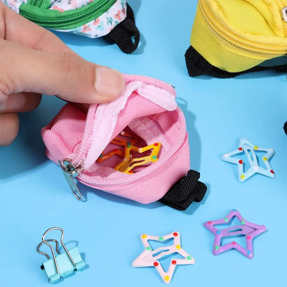 Regalos Muñecas Accesorios Mochila BJD 1/6 con cremallera Regalos para niños Mochila escolar para muñecas BJD Mochila para muñecas Bolso para muñecas Bolso para muñecas en miniatura