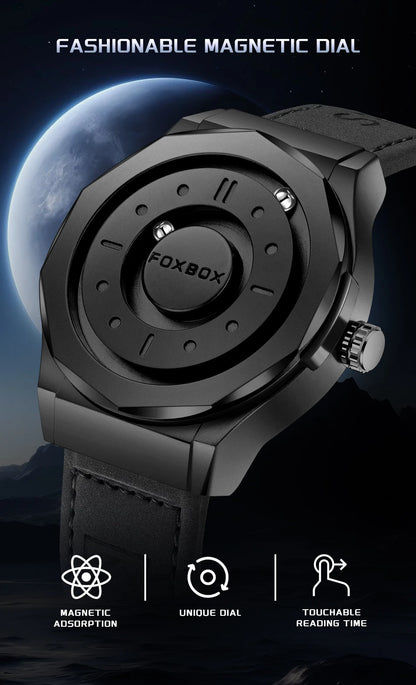 FOXBOX Reloj de negocios de lujo para hombre, resistente al agua hasta 30 m, diseño personalizado, correa de acero inoxidable, reloj de cuarzo para hombre, regalo de moda