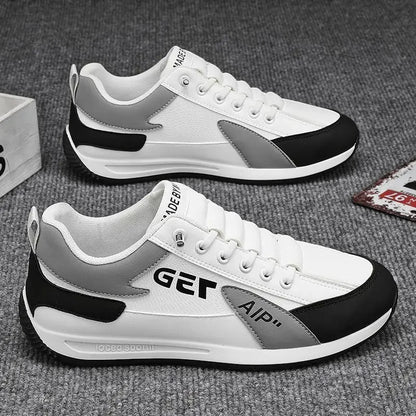 Zapatos casuales para hombre, suela suave, estilo AGAM, de cuero transpirable, mejorados, para primavera y otoño, zapatillas de deporte de moda para papá.