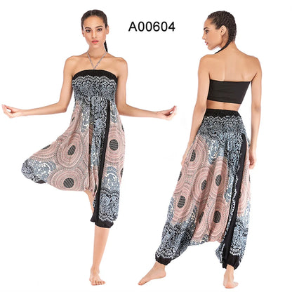 Bohemian Pants Women Pantalones Mujer Hippie High Waist Rayon Harem Baggy Boho Yoga Beach Wear Pour Femme Calca Feminina Printed