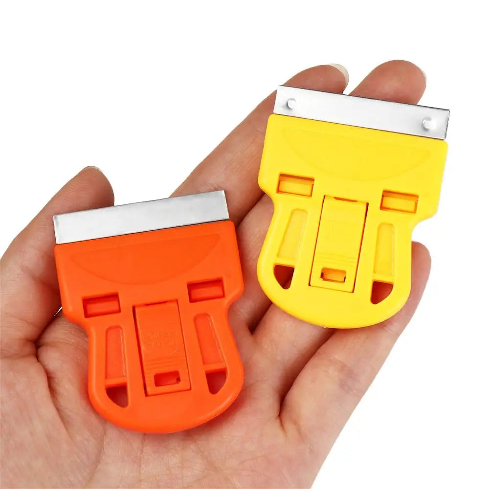 Mini raspador de plástico con cuchilla de acero para quitar pegatinas de coche, limpiador unilateral para SUV