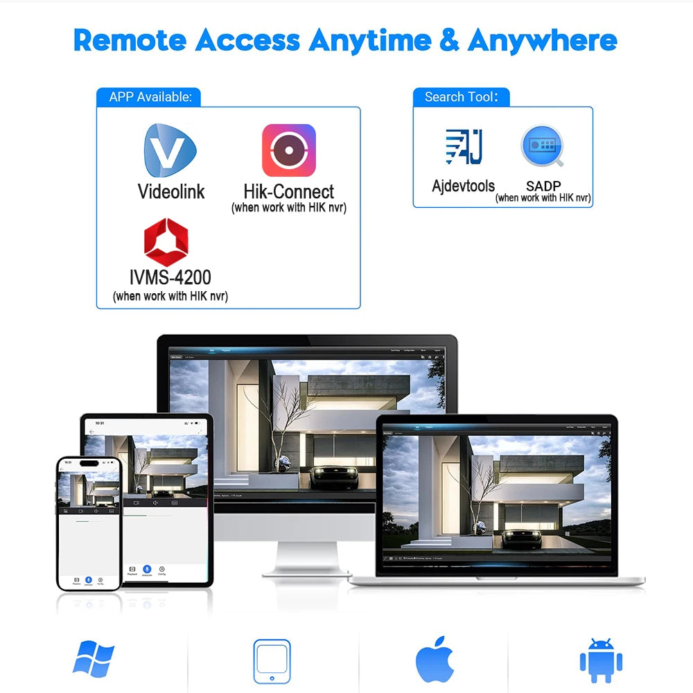 Cámara IP panorámica 4K de 8 MP y 180° compatible con Hikvision, con infrarrojos y ColorVu, audio bidireccional, detección de presencia humana, ranura para tarjeta SD, Plug &amp; Play, NVR HIK.