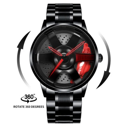 Reloj de cuarzo con esfera giratoria caleidoscopio Sharingan, esfera de anime japonés 3D, reloj de marca superior de lujo, resistente al agua, reloj de moda para hombre.