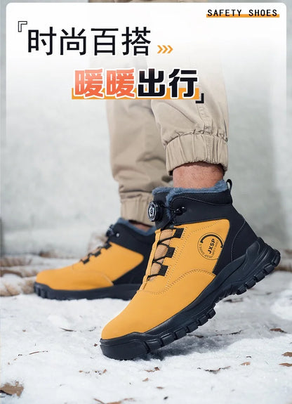 Botas altas unisex antigolpes y antipinchazos con puntera de acero más ancha, cierre de Kevlar, elástico y aptas para otoño e invierno. Fabricadas con Kevlar estándar europeo.