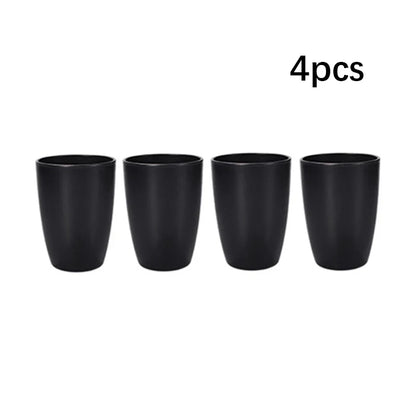 Juego de cubiertos de plástico de 24 piezas, platos, tazas, platos de cena negros, juego de regalo para acampar al aire libre