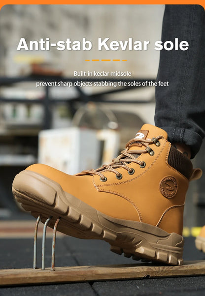 Zapatos con puntera de acero para hombre y mujer, zapatillas ligeras con puntera de acero antiaplastamiento, botas de trabajo indestructibles, calzado de seguridad para la construcción.