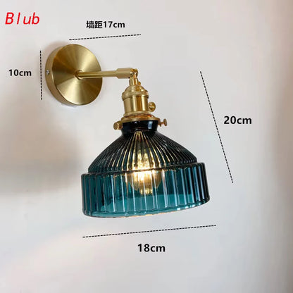 Iluminación para sala de estar, decoración de pared, personalidad nórdica, arte de vidrio verde, aire fresco transparente, espejo de pasillo, faro, faro para dormitorio