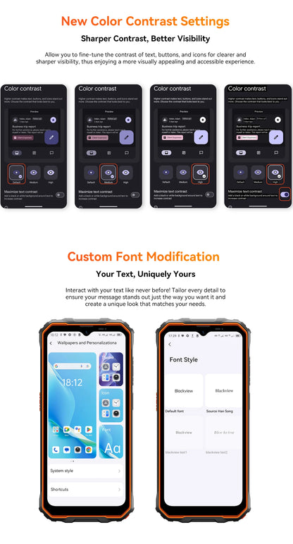 Teléfono resistente Blackview OSCAL Marine 2, 8 GB de RAM, 256 GB de almacenamiento, smartphone con IA, batería de 11000 mAh, pantalla HD+ de 6,56", procesador Unisoc T61, Android 15 y NFC.