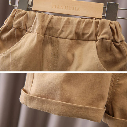 Conjuntos de ropa de dibujos animados para niños, camiseta y pantalones cortos para bebés de 1 a 4 años.