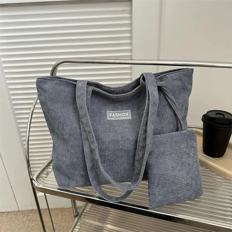 Bolso de mano moderno de gran capacidad, sencillo, estilo coreano, de un solo hombro, para uso diario, con bolsillo para teléfono, poliéster, talla L