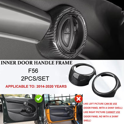 Accesorios interiores de coche para Mini Cooper F54 F55 F56 F57 F60, fibra de carbono auténtica, pegatina decorativa, pieza protectora para coche.