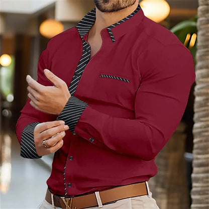 Camisa de color liso con estampado digital 3D, elegante y sofisticada, ideal para fiestas y eventos sociales. Confeccionada en tela suave y cómoda. Tallas XS a 6XL.