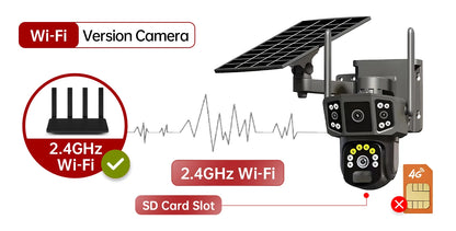 Cámara de seguridad inalámbrica 6K de 12 MP con movimiento horizontal y vertical; cámara IP WiFi para exteriores de 5 MP con SIM 4G, alimentación solar/batería; cámaras de vigilancia PT de 3 MP.