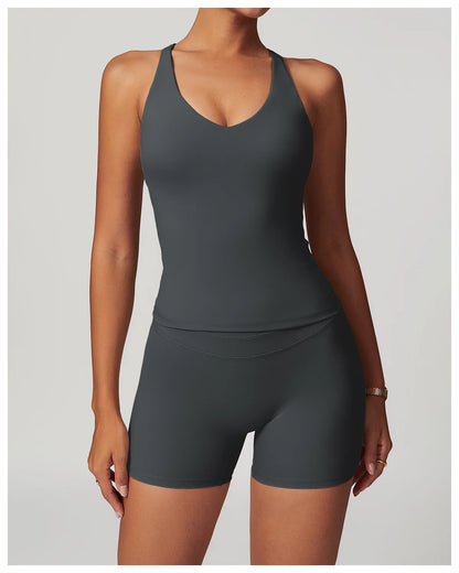 SWELTERING Conjunto de 2 piezas de ropa deportiva para mujer, conjunto de yoga, ropa deportiva para gimnasio, trajes de yoga, conjunto de fitness, chándales, sujetador deportivo, leggings para gimnasio