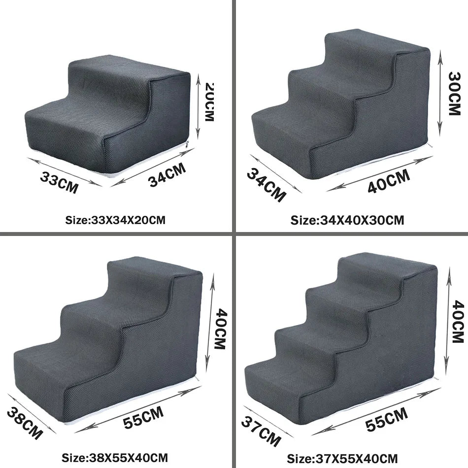 Escaleras para mascotas, juguetes para gatos y perros, escalera de 2, 3 y 4 escalones para perros, rampa para cachorros, escalera de esponja desmontable, accesorios para mascotas