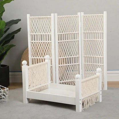 Accesorios de fotografía para recién nacidos, muebles de cama hechos a mano para bebés, accesorios de fotos retro para bebés, fondo de cama para posar para bebés recién nacidos, niñas y niños.