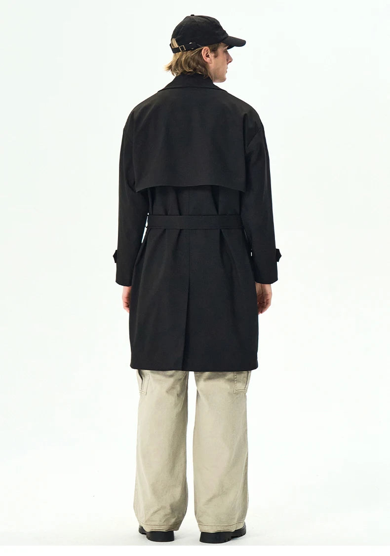 Chaquetas de hombre, abrigos de primavera para hombre, gabardinas, abrigos tipo streetwear, cortavientos, abrigos largos holgados de estilo business casual.