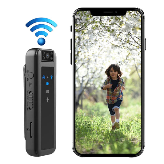 Mini cámara corporal portátil HD1080P, pequeña grabadora policial con visión nocturna infrarroja y clip trasero.