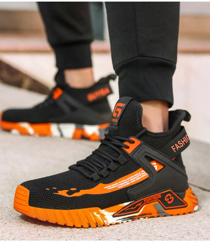 Botas de seguridad de caña alta para hombre, calzado de protección, zapatos de trabajo con puntera de acero, zapatos de seguridad antiperforación para hombre y mujer, botas de seguridad para el trabajo.