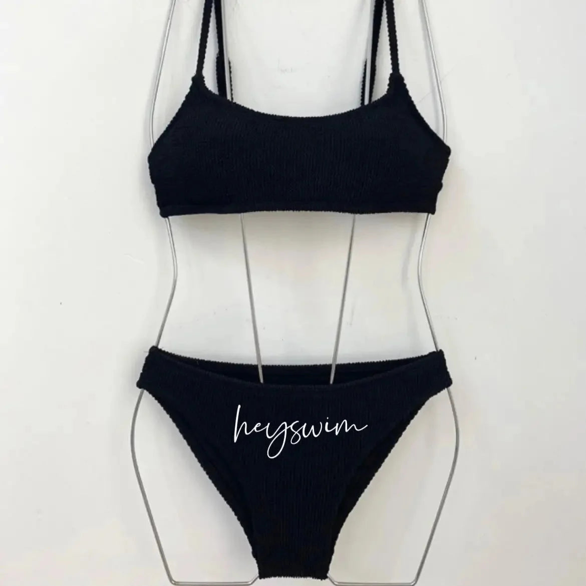 Conjunto de bikini multicolor estilo coreano japonés para mujer, traje de baño de vacaciones para niña, diseño de colores separados, ropa de playa de moda