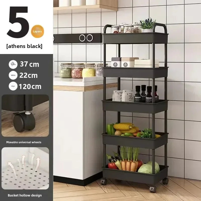Estante de almacenamiento versátil de varios niveles para cochecitos de bebé, ideal para cocina, dormitorio, baño, inodoro móvil, organizador de piso a techo.