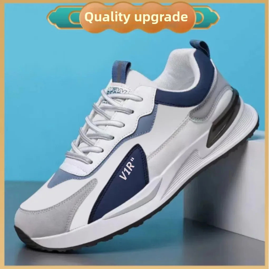 Zapatillas de running de caña baja para hombre 2025, nuevo estilo coreano, suela suave, con cordones, deportivas de moda, transpirables, cómodas y casuales