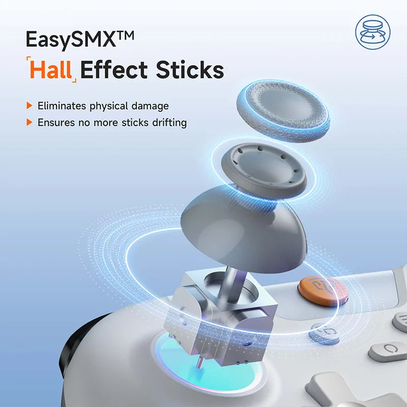 Mando inalámbrico EasySMX X05 con Bluetooth, adaptador y cable para PC, teléfono, Switch y Steam Gamer, efecto Hall.