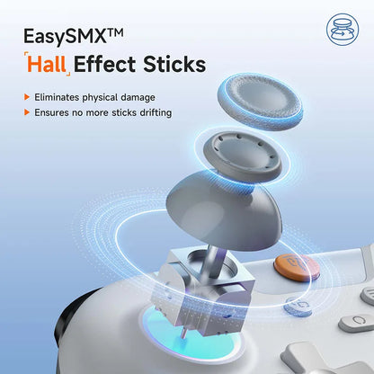 Mando inalámbrico EasySMX X05 con Bluetooth, adaptador y cable para PC, teléfono, Switch y Steam Gamer, efecto Hall.