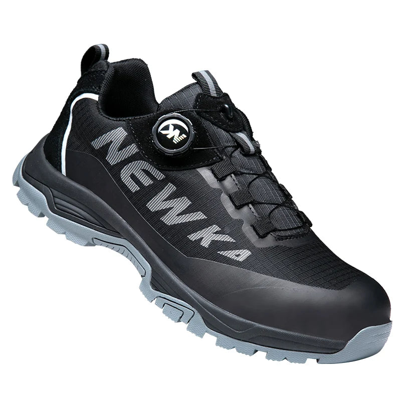 Nuevas botas de seguridad con hebilla giratoria para hombre, zapatillas de trabajo, botas para mujer, transpirables, con puntera de acero, resistentes a pinchazos.