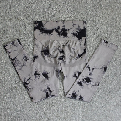 Pantalones de yoga sin costuras, gruesos, ajustados, de talle alto, deportivos, teñidos en lana, con efecto melocotón en los glúteos, largos y ceñidos, para hacer ejercicio.