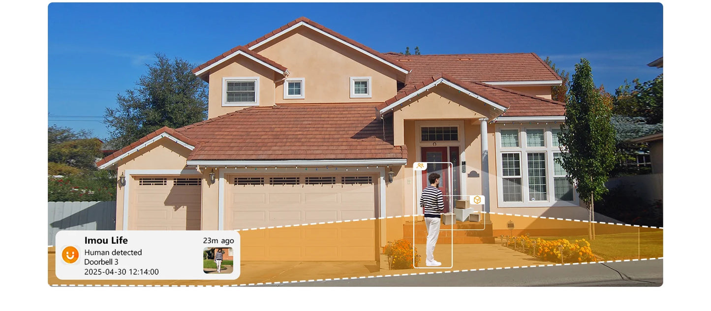 IMOU 4k Video Doorbell 3 with Chime fisheye lens Human Package Detection Rechargeable Battery Two-way Talk Waterproof 360° View