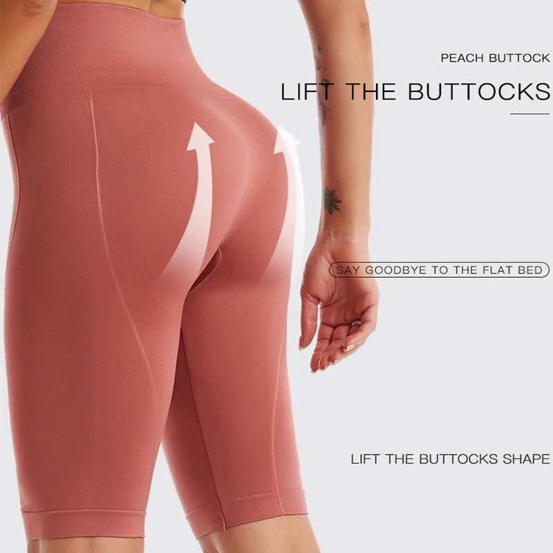 Leggings PofyBofy de cintura alta, sin costuras, elásticas, realzadoras de glúteos, ajustadas, hasta la rodilla, para fitness, yoga y deporte.