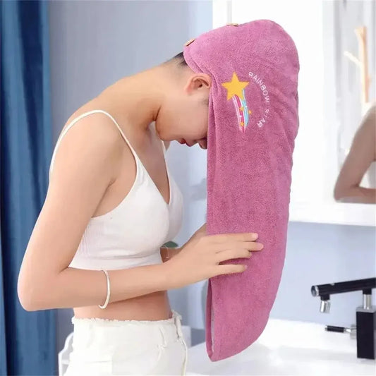 Toalla de secado rápido para el cabello, toallas de microfibra, antifrizz, para secar el cabello, toallas de secado rápido para niñas, gorro de ducha de playa.
