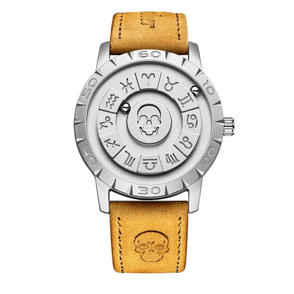 Relojes FOXBOX para hombre, marca de lujo, de cuero, resistente al agua, reloj de pulsera de cuarzo con puntero de desplazamiento y fuerza magnética.