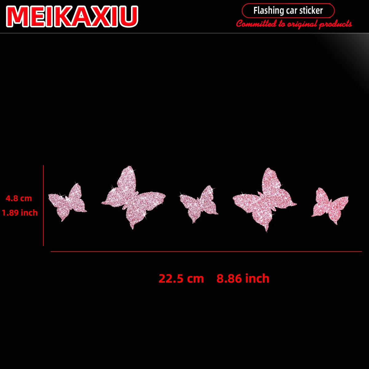 Nueva pegatina brillante con forma de mariposa para decoración de coche, pegatina para la puerta del coche.