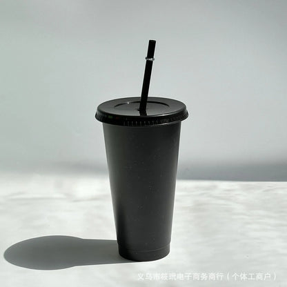 Vaso de plástico reutilizable con purpurina de 710 ml, vasos con purpurina y pajita, ideal para hacer tú mismo, regalo de Navidad, camiseta que cambia de color, 1/5/10 unidades